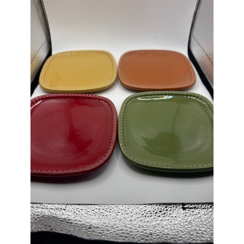 4 Princess House Pavillion Appetizer  / Dessert / Bread Plates In Fall Colors